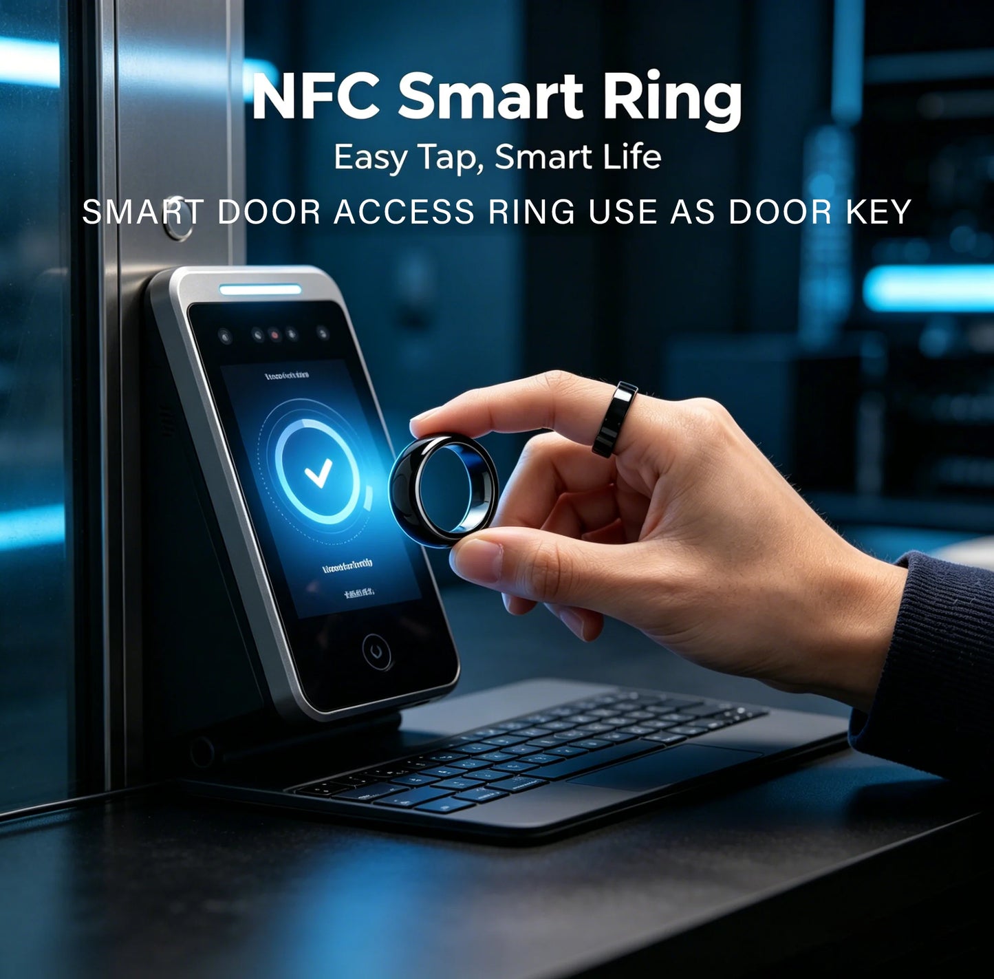 NFC Full Ceramic Smart Ring Compatible with NFC 216 Enabled Phones and Devices Programmable for Bussiness Access control tag