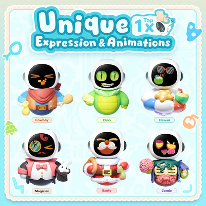 Eiliko Aquamarine – Tiny AI Charm Robot with Voice Chat, Emotional Responses, Themed Body Swap, Outfit-Matching, Perfect Companion for Couples, Best Friends & Kids