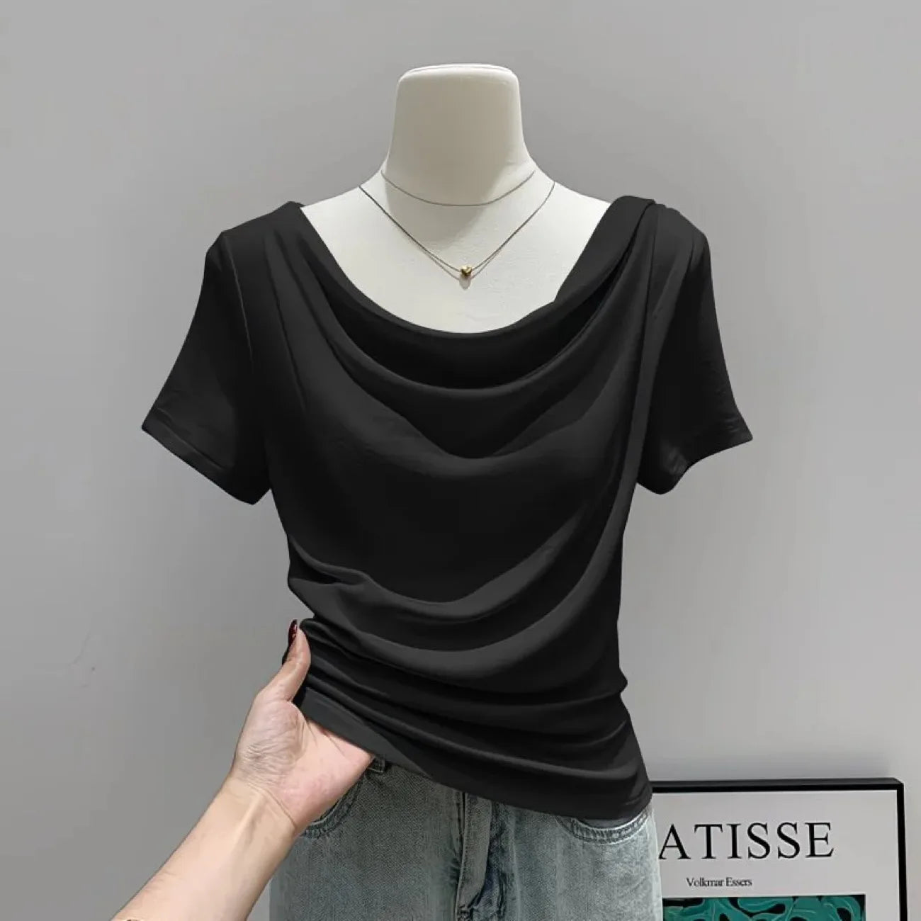 Summer Thin One Shoulder Short Sleeved T-shirt Feminine Temperament Summer Irregular Slim Fit Spicy Top Women Clothing