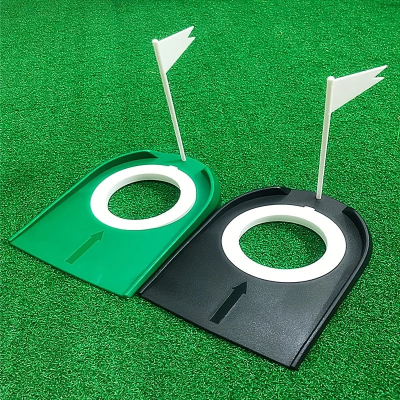 Golf Putting Trainer with Flag Indoor Golf Practice Putting Cup Hole Portable Putter Training Aid for Home Office Golfers 