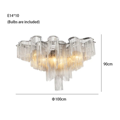Luxury Tassels Led Pendant Lights New Gold Lustres Hanging Lamps For Ceiling Modern Decoration Home Decor For Bedroom Chandelier