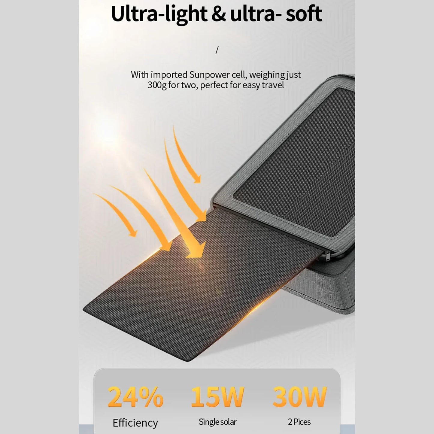 Stylish Solar Powered Bag Charging Backpack Lightweight Outdoor Backpack Dark Gray Solar Charging Backpack 35L Capacity