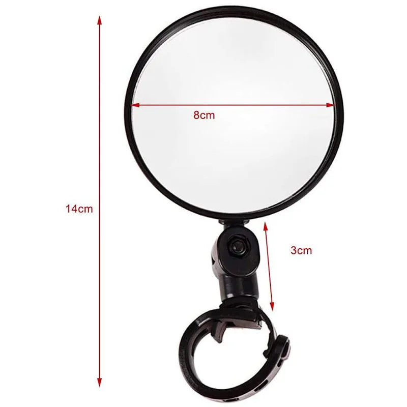 1/2PC Bike Mirror 360 Degree Adjustable Rotatable Handlebar Mirror Wide Bycicle Accessories Cycling Rear View Mirror Accesorios
