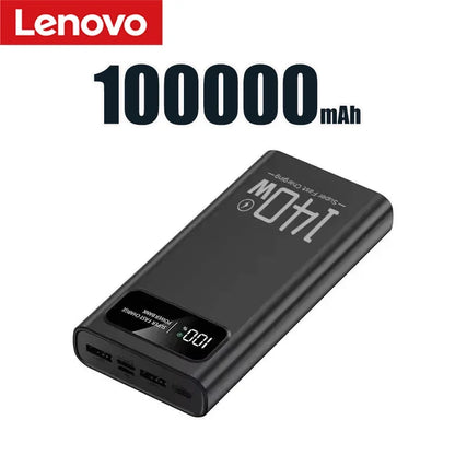 Lenovo 500000mAh High Capacity Power Bank 140W Super Fast Charging Battery Pack LED Digital Display Powerbank For Xiaomi IPhone