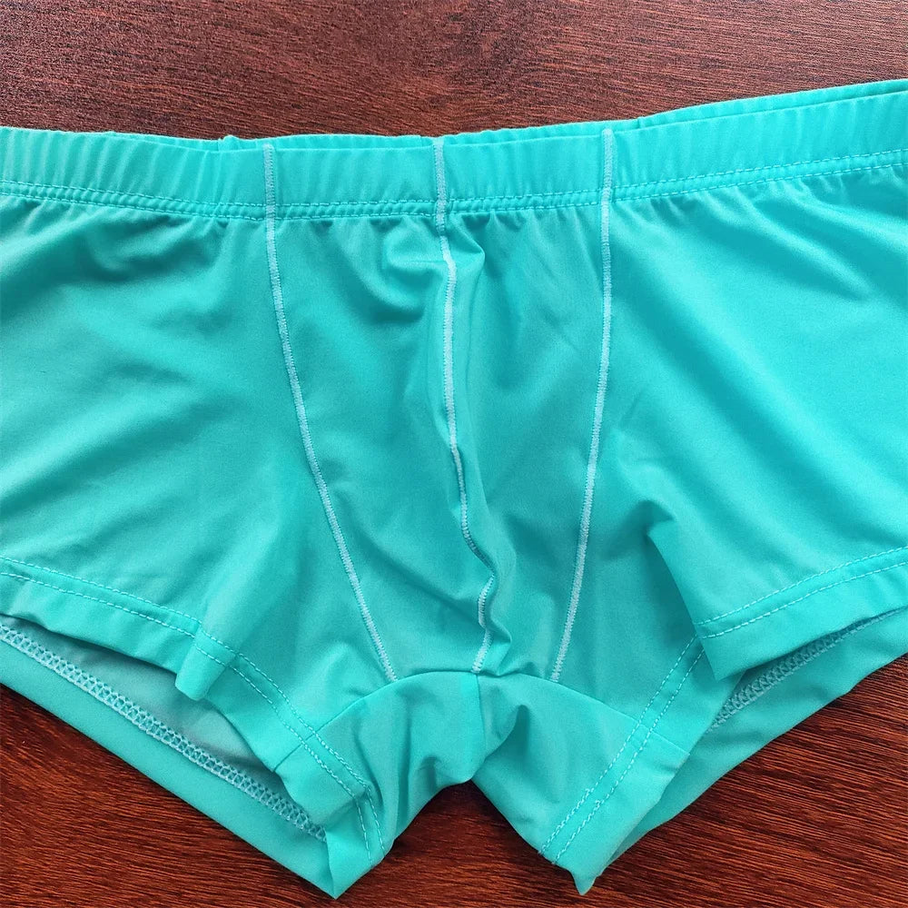 Man Underwear Men's Ice Silk Boxer Shorts Cool Underpants Summer Sexy Thin Panties U Pouch Lingerie Wholesale Price M-XXL