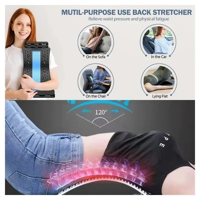 Home back and waist stretching equipment, yoga fitness back traction and back stretcher, waist stretching massager