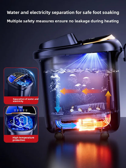 Heated foot bath tub with constant temperature, household electric massage foot bath basin, tall and deep.