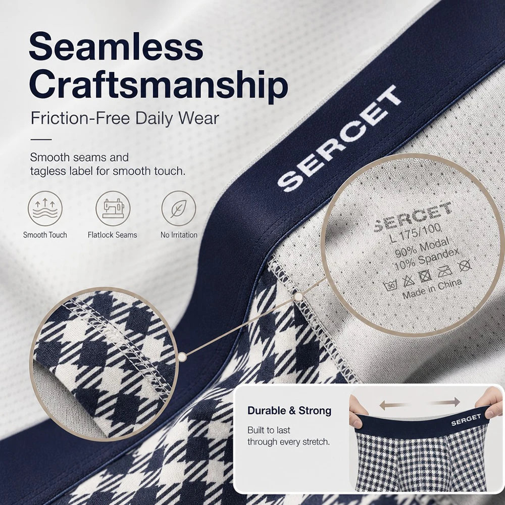1/3PCS 95% Cotton Soft Boxers Striped/Dot/Plaid Knit Man Underwear Autumn Breathable Antibacterial 3D Mesh Crotch Men's Panties