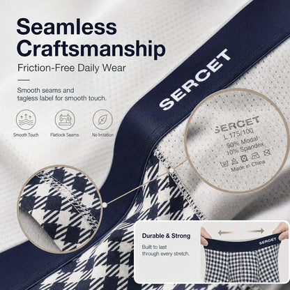 1/3PCS 95% Cotton Soft Boxers Striped/Dot/Plaid Knit Man Underwear Autumn Breathable Antibacterial 3D Mesh Crotch Men's Panties