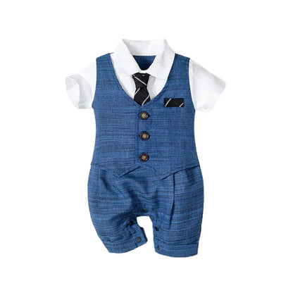 Boy Set Tie Clothes Newborn Romper Striped Overalls for Baby Clothes Gentleman Jumpsuit 3 6 9 12 18 24 Months