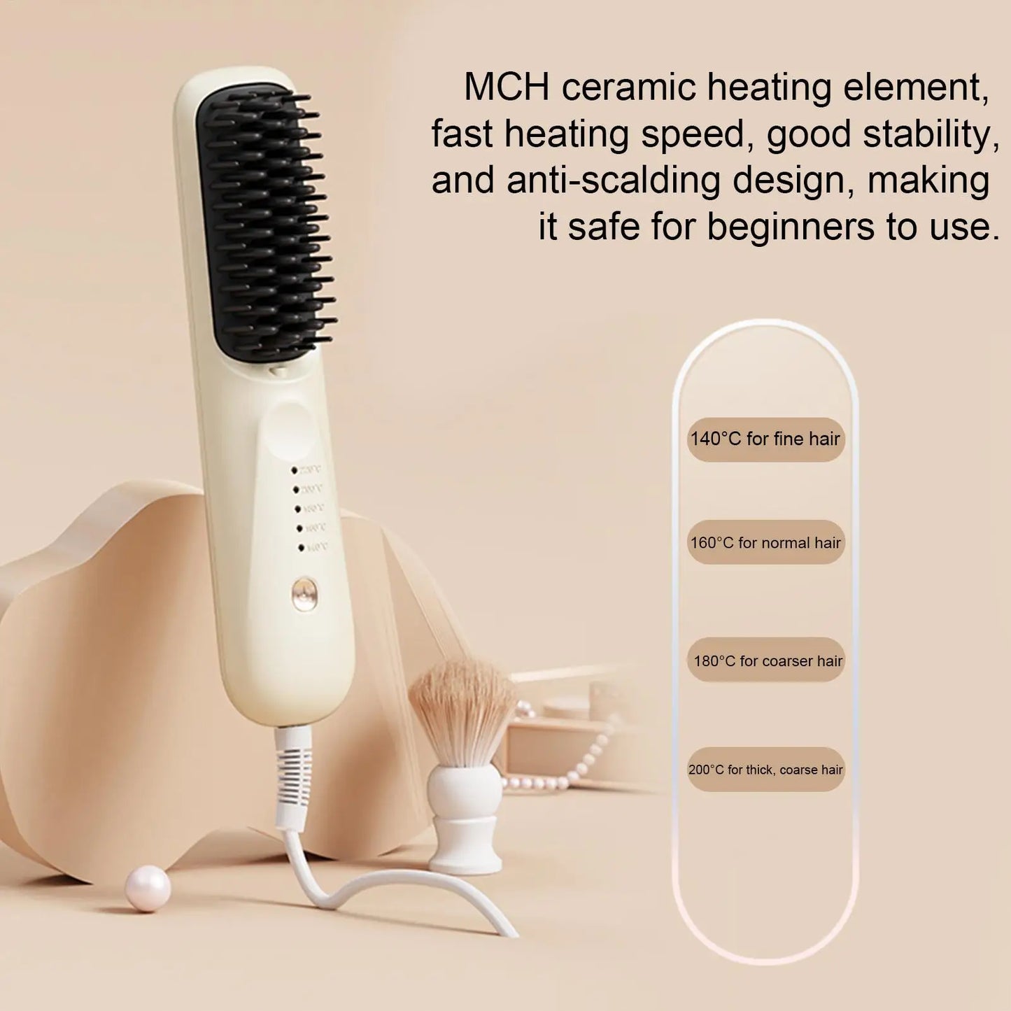5-Mode Heating Hair Straightening Brush Negative Ion Multi-Temp Brush Electric Hair Brushes Hot Comb Straightener Hair Tool