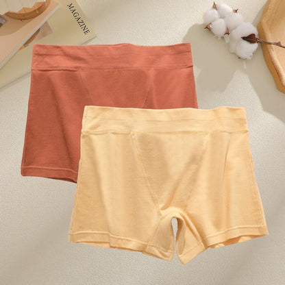 New 2PCS Women's Panties Cotton Solid Color Sports Boxers Underwear Seamless High Rise Cozy Lingerie Breathable Underpants S-XXL