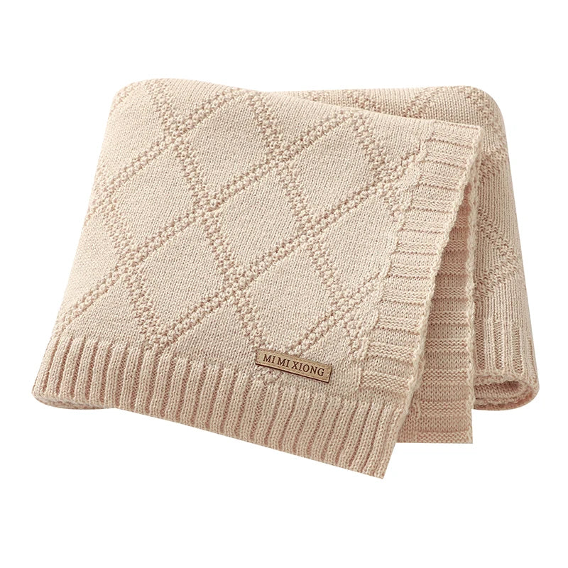 Newborn Baby Swaddle Wrap Blankets for Stroller 90*70cm Knitted Infant Boys & Girls Solid Receiving Blanket Toddler Throw Quilts