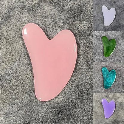 Heart Guasha Stone Face Rose Quartz Jade Massage Tool Chin Nose Lifting Firming Scraping Board Massage Facial Health Care Skin