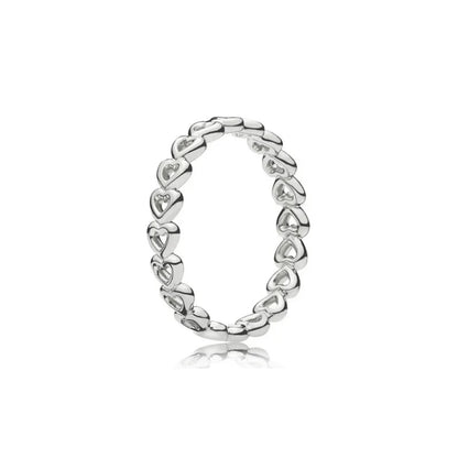 925 Sterling Silver Red Luminous firefly Heart Stone Snowflake Daisy Ring Rings Wedding Fashion Fine Jewelry For Mother Day