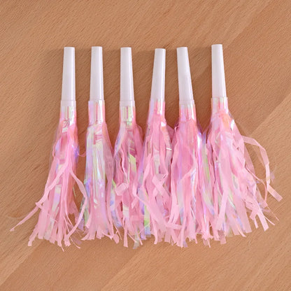 12 pcs Colorful tassel blowing dragon toy whistle birthday party wedding decoration festival party atmosphere cheering props