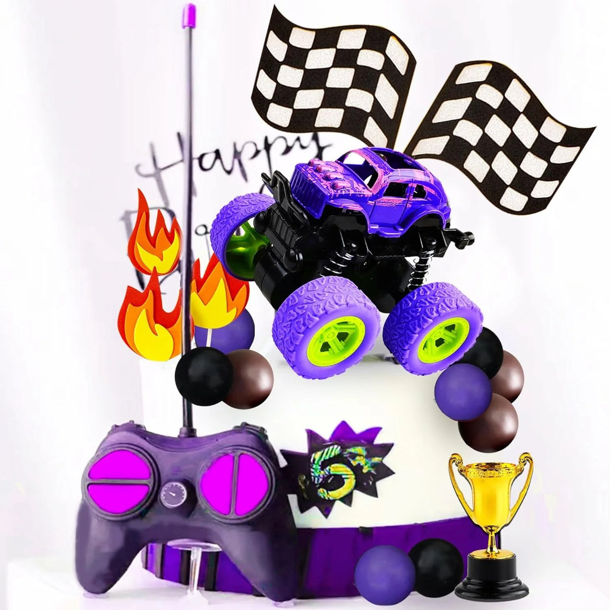 Monster Truck Birthday Cake Decoration Monster Car Cake Topper for Monster Truck Birthday Party Supplies Favors