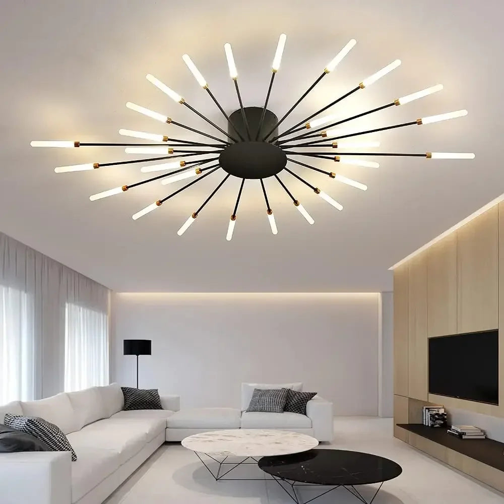Modern Minimalist Stylish LED Ceiling Chandelier Lamps Design Art Suspension Pendant Lights Home Decor Items Living Room Bedroom