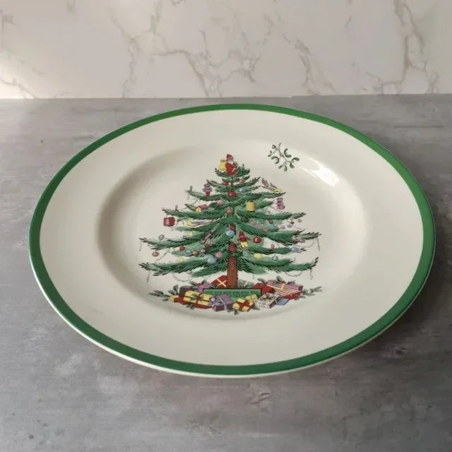 Holiday-themed Christmas Ceramic Plates Cutlery Sets Dinner Plates Bowls Soup Plates Mugs Coffee Cups Saucers Sets