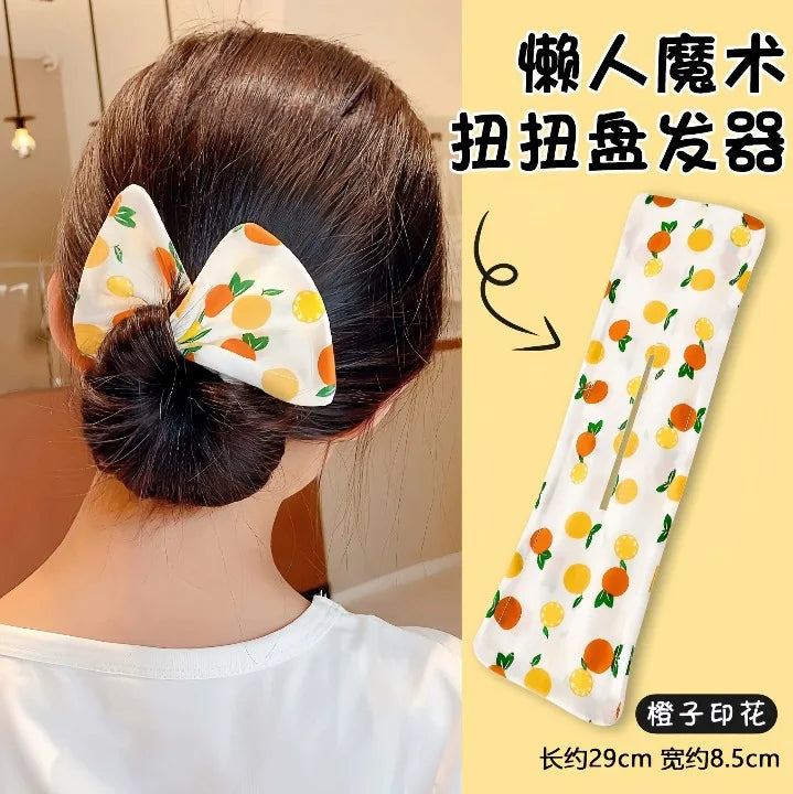 Cute Children's Hair Straightener, Adjustable Headband Hair Clip, Bow Twist Clip Hair Straightener, Meatball Headband Accessory