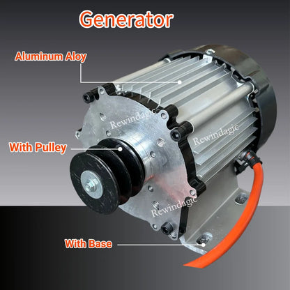 High Efficiency 5000W 10KW 20KW 220V Alternator Permanent Magnet Generator With Variable Frenquency Drive Motor Household Load
