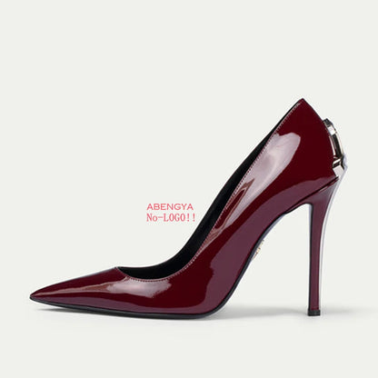 2025 Summer Sexy Gold Metal High Heels Shoes Women Pumps Designer Black Dress Shoes Fashion Party Prom Wedding Shoes For Women