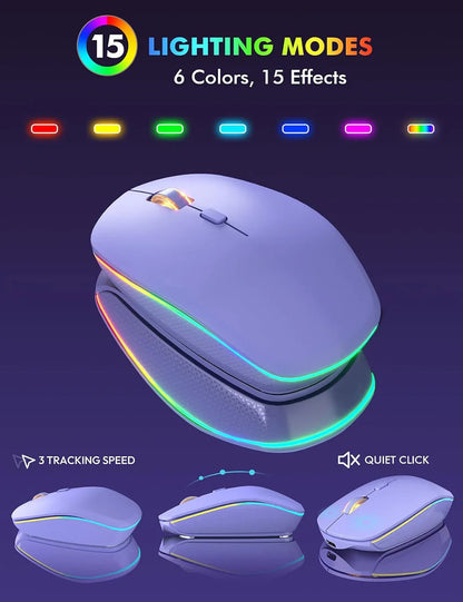 Wireless Keyboard and Mouse Combo Backlit ,Rechargeable Full-Size Illuminated Wireless Keyboard and Mouse Set, 2.4Ghz Keyboard