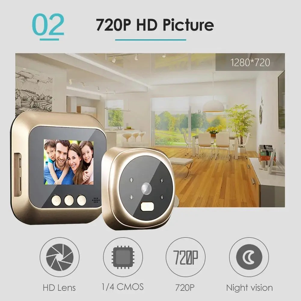 NEW Video Doorbell Door Viewer Camera Door Peephole Door Camera Doorbell with Wireless Monitor Live Night Vision for Home Office