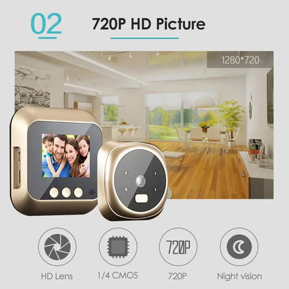NEW Video Doorbell Door Viewer Camera Door Peephole Door Camera Doorbell with Wireless Monitor Live Night Vision for Home Office