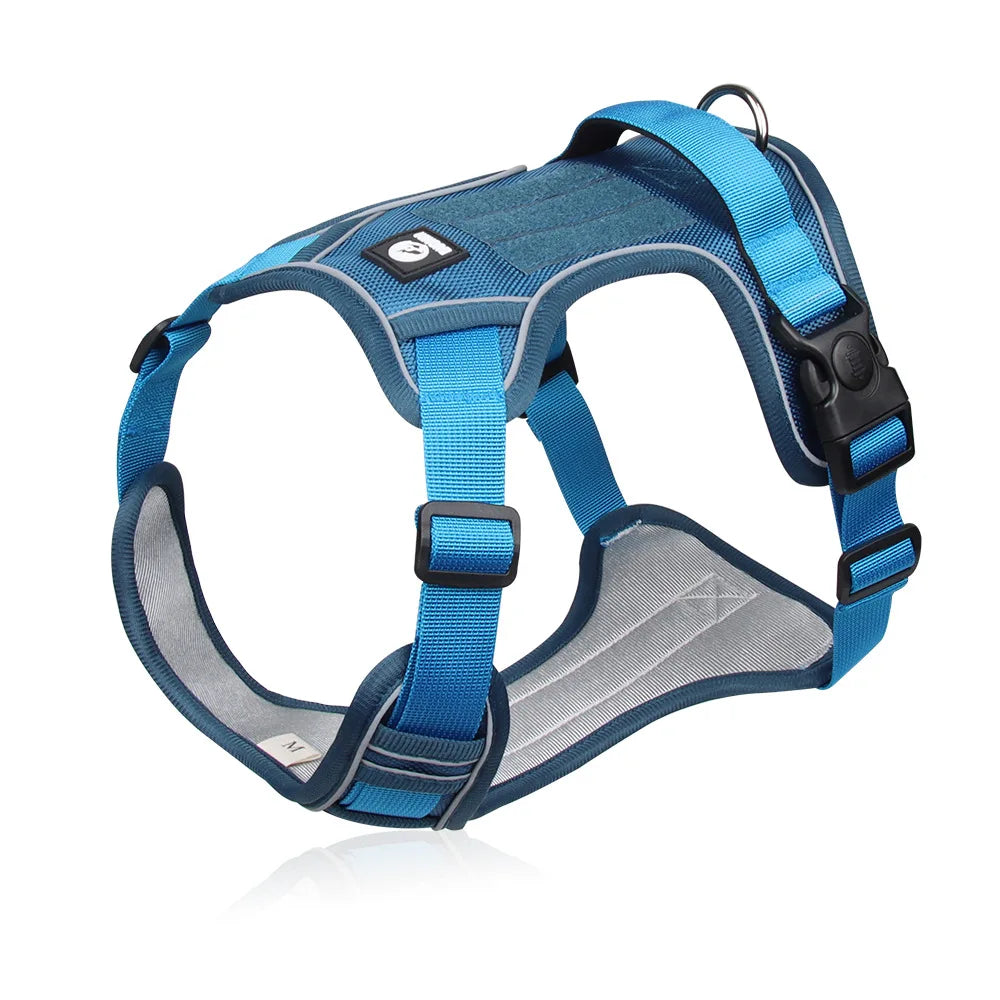 Tactical No-Pull Dog Harness Reflective Heavy Duty Oxford Cloth Waterproof Medium Large Breed Outdoor Walking Pet Vest Harness