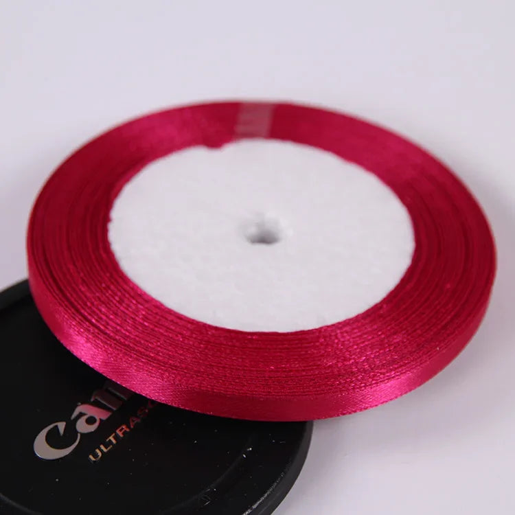 22 Meters/Roll 6mm Silk Satin Ribbons Christmas Halloween Birthday Party Gift Wrapping Ribbons DIY Handmade Crafts Material