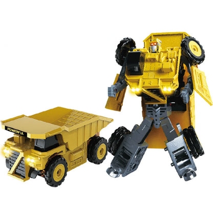 BKK Alloy Deformation Robot Train Engineering Vehicle Dinosaur Green Leather Train Toy