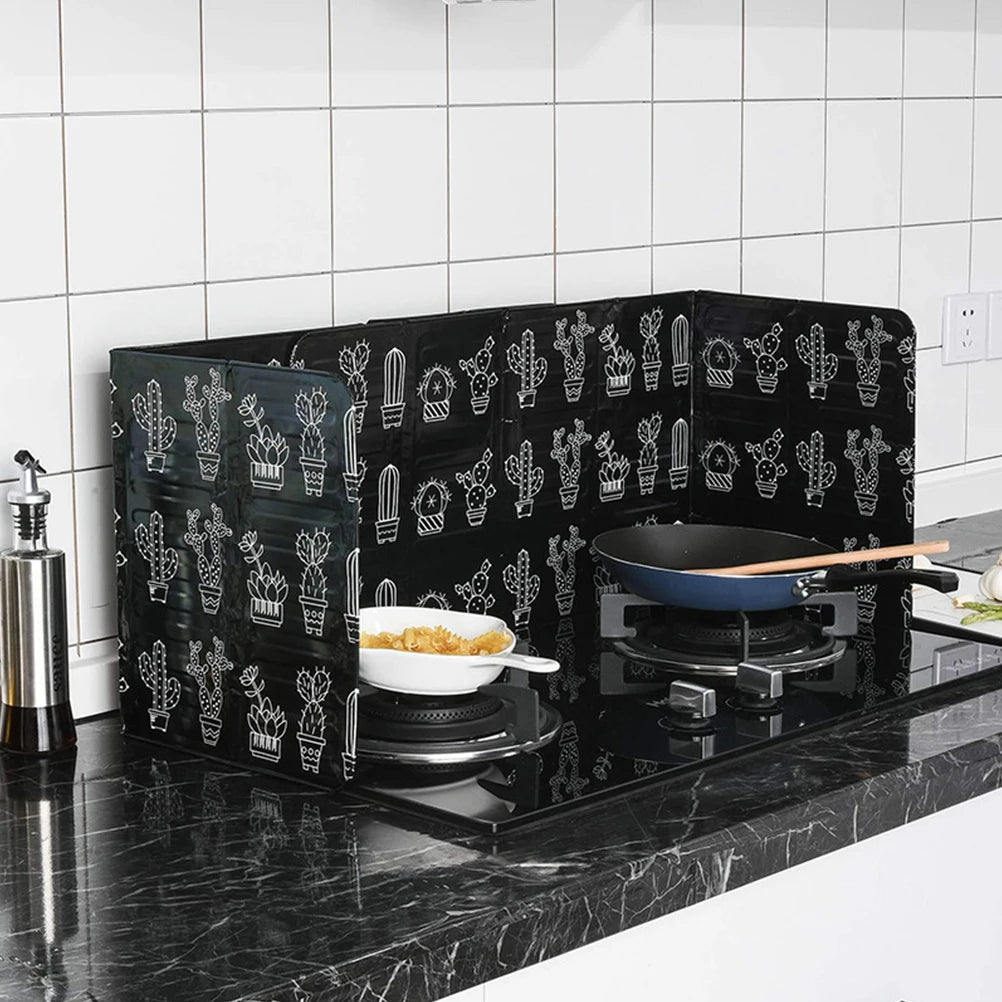 Folding Oil Splatter Shield Guard for Stove Splash Proof Panels for Gas Burner Transparent Kitchen Splatter Screen