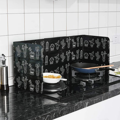 Folding Oil Splatter Shield Guard for Stove Splash Proof Panels for Gas Burner Transparent Kitchen Splatter Screen