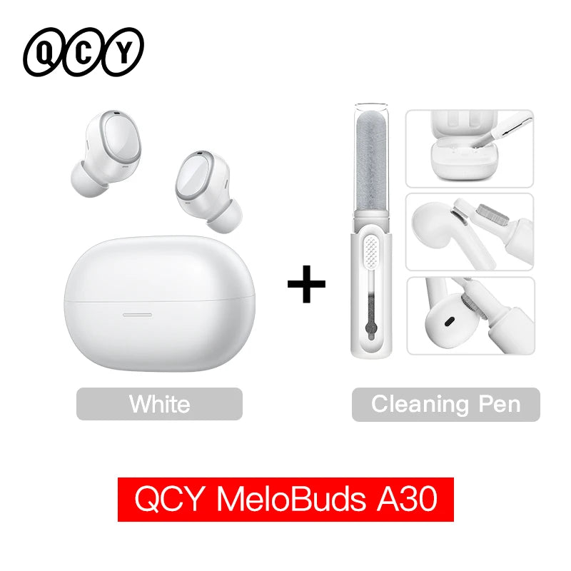 QCY MeloBuds A30 Wireless Earbuds Bluetooth 6.0 LDAC Hi-Res Audio -60dB Hybrid ANC Earphones AI Scene 8 Mics HD Call Headphones