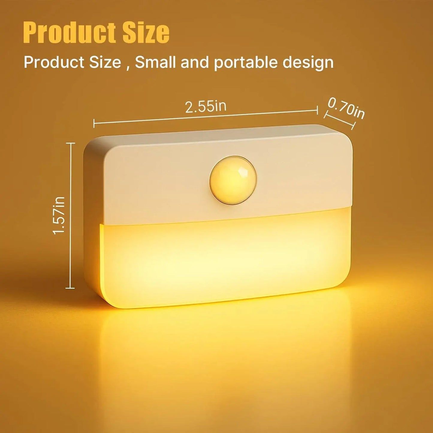 LED Night Light with Motion Sensor Cabinet Lamp Wireless Bedside Nightlight Battery Power For Bedroom Closet Stairs Lighting