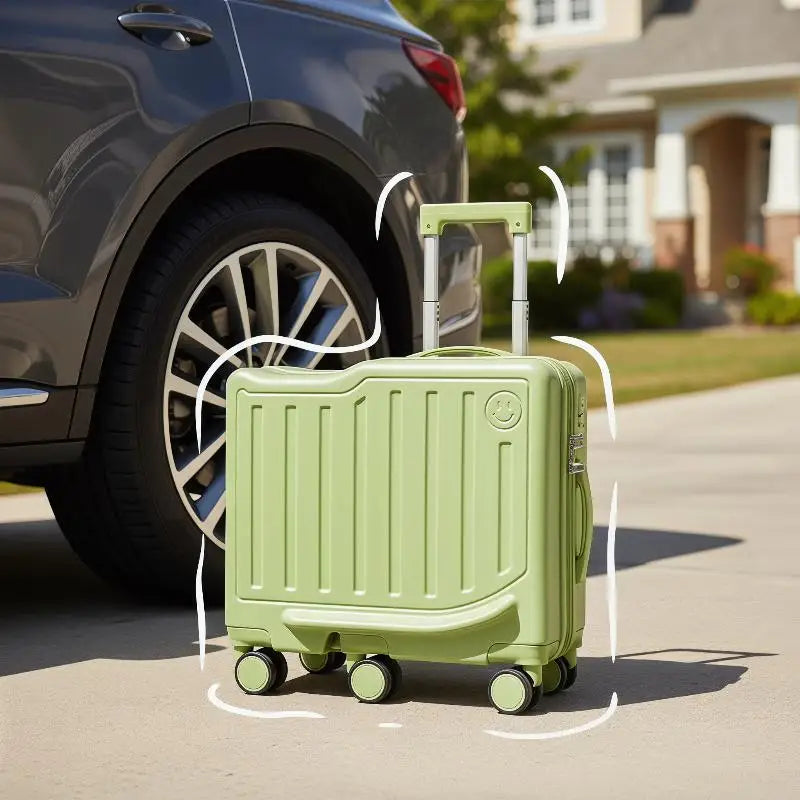 Rideable 20 Inch Rolling Suitcase Password Lock Portable Carry On Luggage For Children Travel Vacation