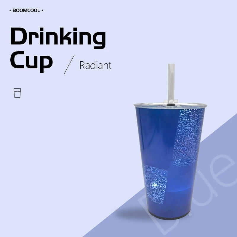 New LED light-emitting cup with straw lid large-capacity ice cup souvenir cup wholesale customization logo bull cups
