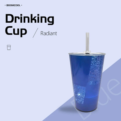 New LED light-emitting cup with straw lid large-capacity ice cup souvenir cup wholesale customization logo bull cups