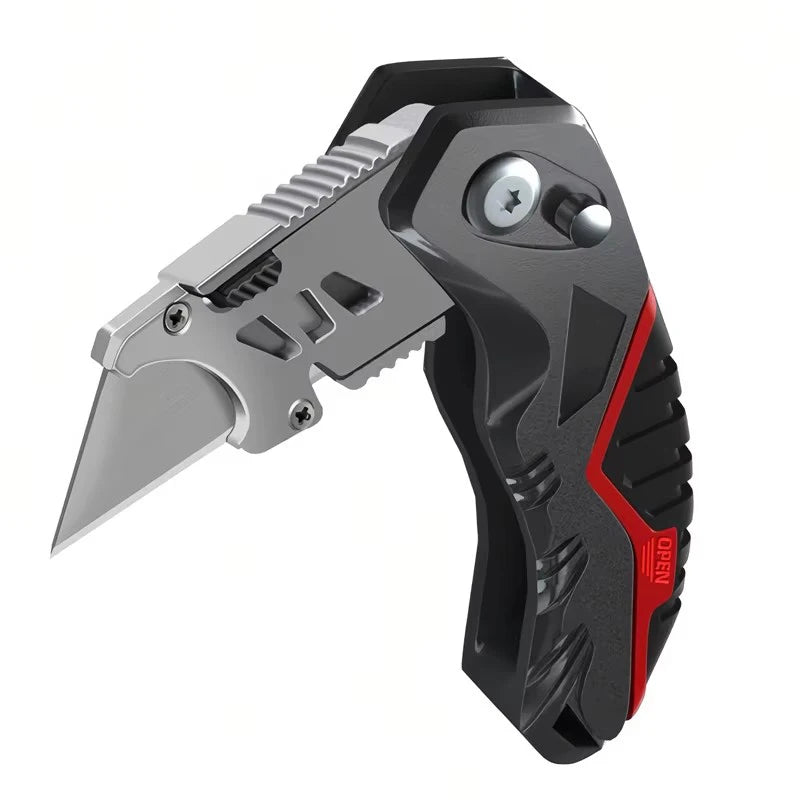 Heavy Duty Folding Utility Knife with Replaceable Blades – for Box, Cable, Cardboard Cutting