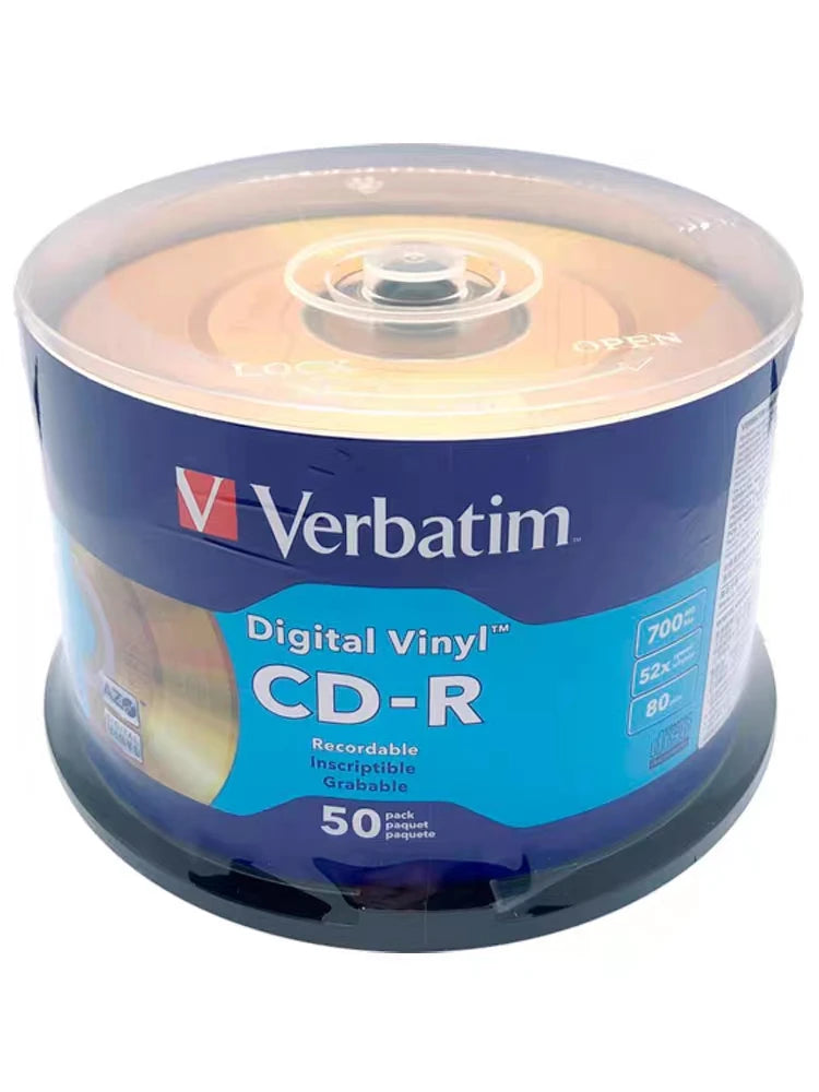 Verbatim Golden Digital AZO Vinyl CD-R Discs Empty CDR CD Disc 80min 700MB 52X 50Pcs/Pack