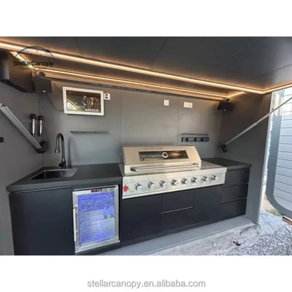 Customized Modular Outdoor Kitchen Island Premium Modular 304 Stainless Steel Outdoor Kitchen Cabinets Anti-Rust Cabinets