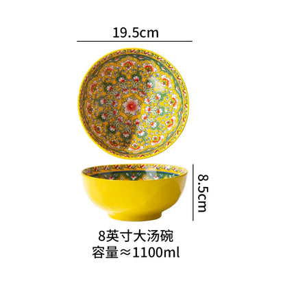Ceramic Tableware Set Rice Bowl Serving Plate Creative Cutlery Soup Plate Noodle Handle Bowl Sauce Dish Steak Salad Fruit Plate