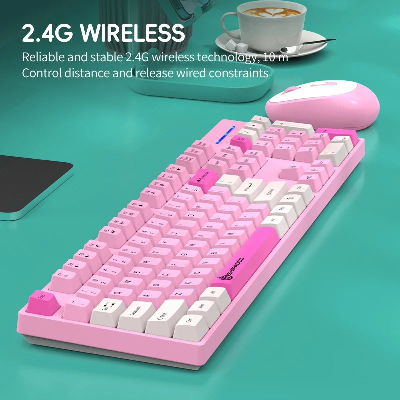Shipadoo Gaming Wireless Keyboard and Mouse Combo Set,Computer Wireless Laptop Desktop Office Accessories Free Wireless Mouse