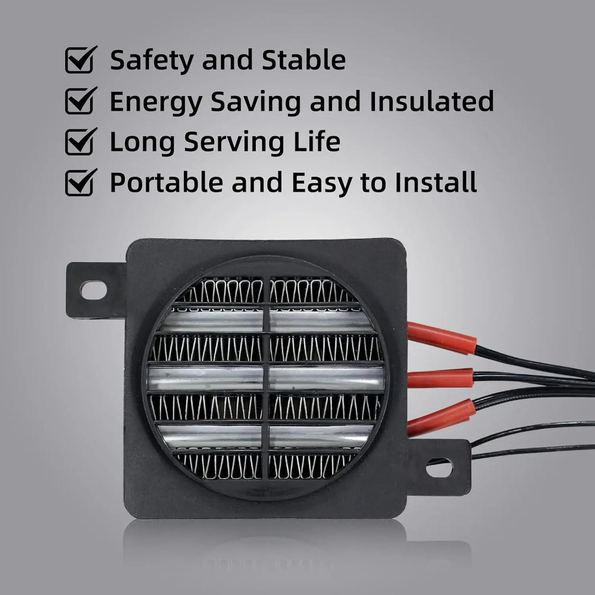 12V 24V 48V 110V 220V PTC Heater 50~400W Ceramic Thermostatic Insulated Heater With Fan Pet Insulation Incubator Electric Heater