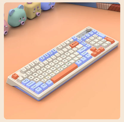 Dual-Mode Wireless Keyboard and Mouse Set 2.4G Dual Bluetooth Keyboard RGB Gaming Keyboard Mouse Kit Mechanical Feel Keyboard