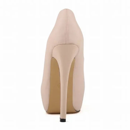 Women Pumps Sexy Stilettos Fashion Super 14cm Round Toes High Heels Platform Casual Thin Party Red Wedding Shoes Plus Size 44