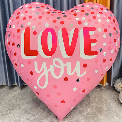 60Inch Love Heart Foil Balloon for Propose Parties Decoration Oversize Balloon Love Balloon for Valentine's Day Wedding Decor
