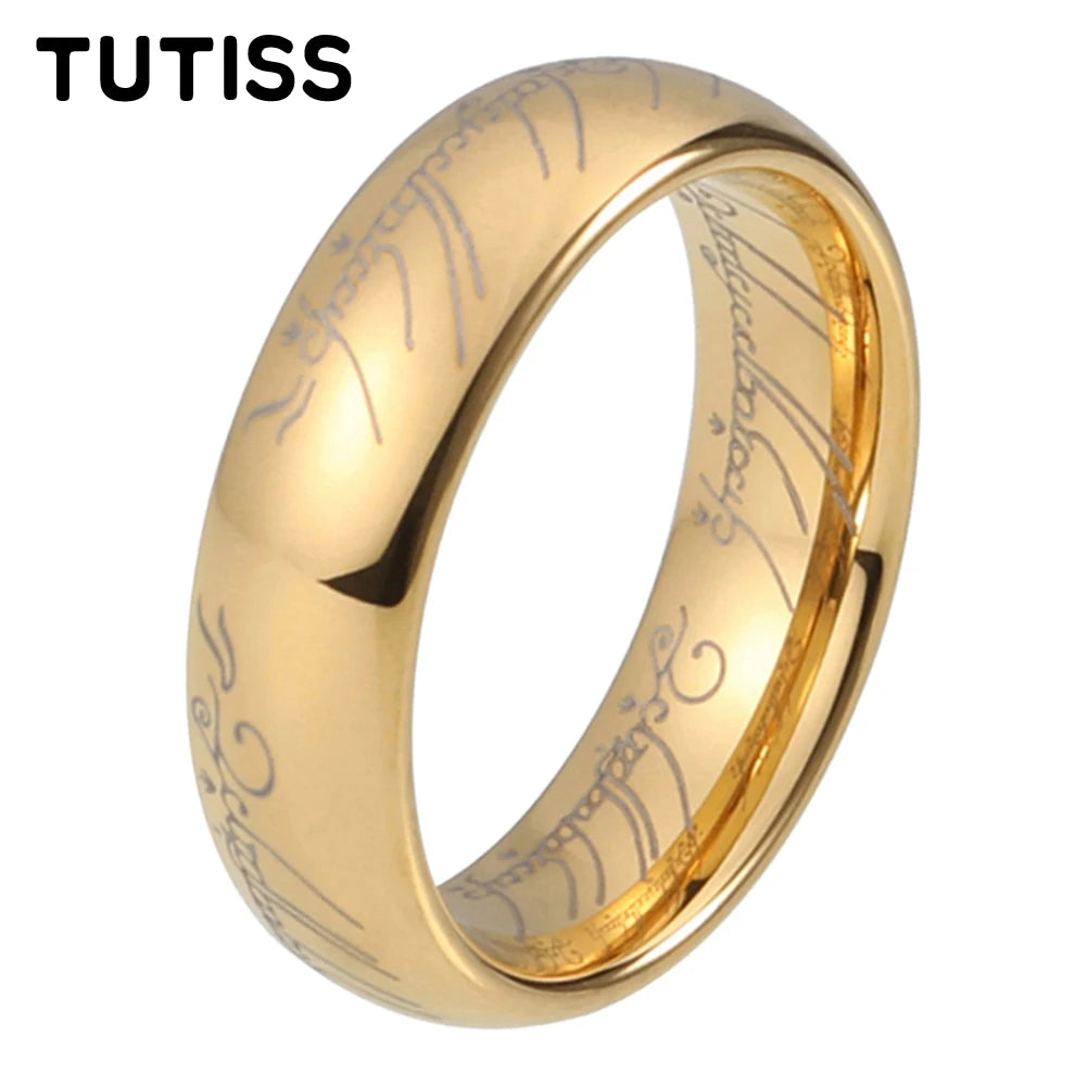 TUTISS 6/8mm Men Women Popular Engraving Ring Tungsten Wedding Band Domed Polished Stocks On Hand
