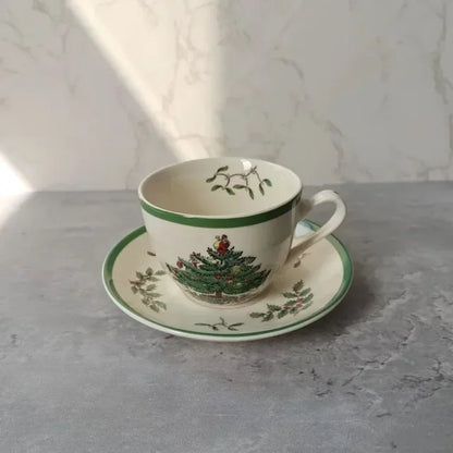 Holiday-themed Christmas Ceramic Plates Cutlery Sets Dinner Plates Bowls Soup Plates Mugs Coffee Cups Saucers Sets
